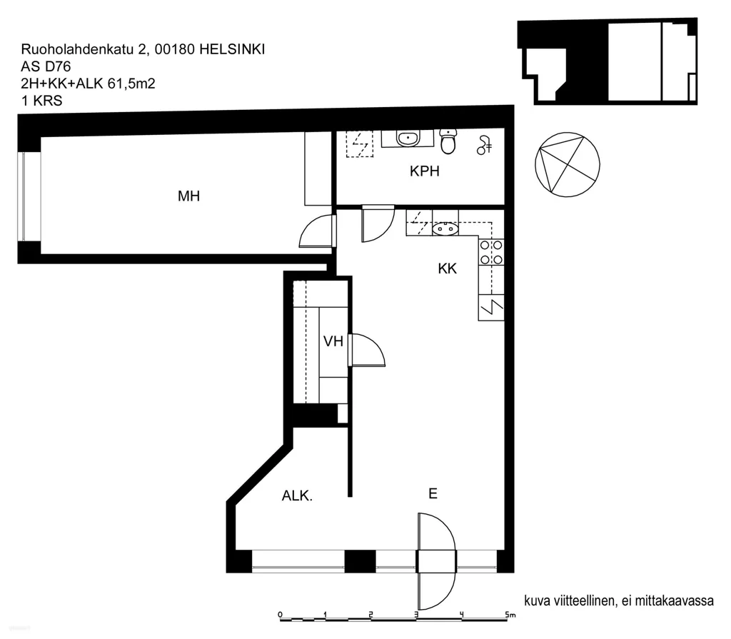 Plan - Appartement 2 pièces à Helsinki