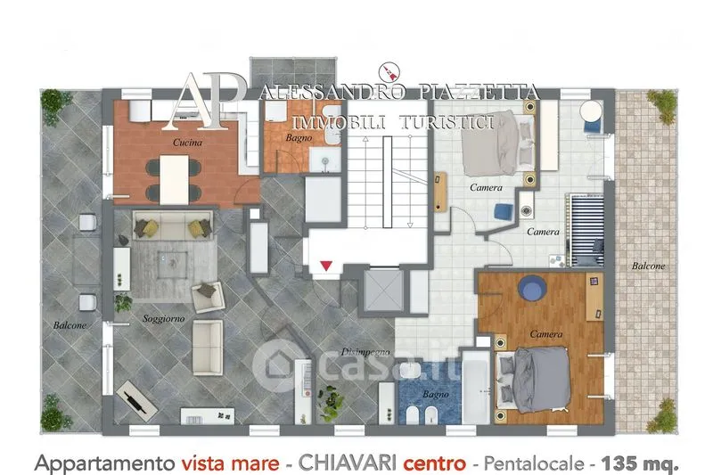 Plan - Apartment with Sea View in Chiavari