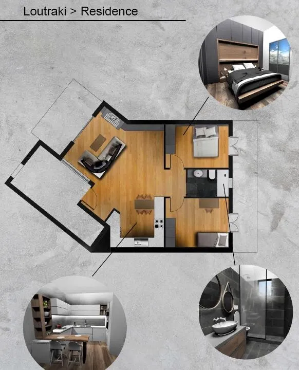 Plan - Appartement 3 pièces à Loutraki