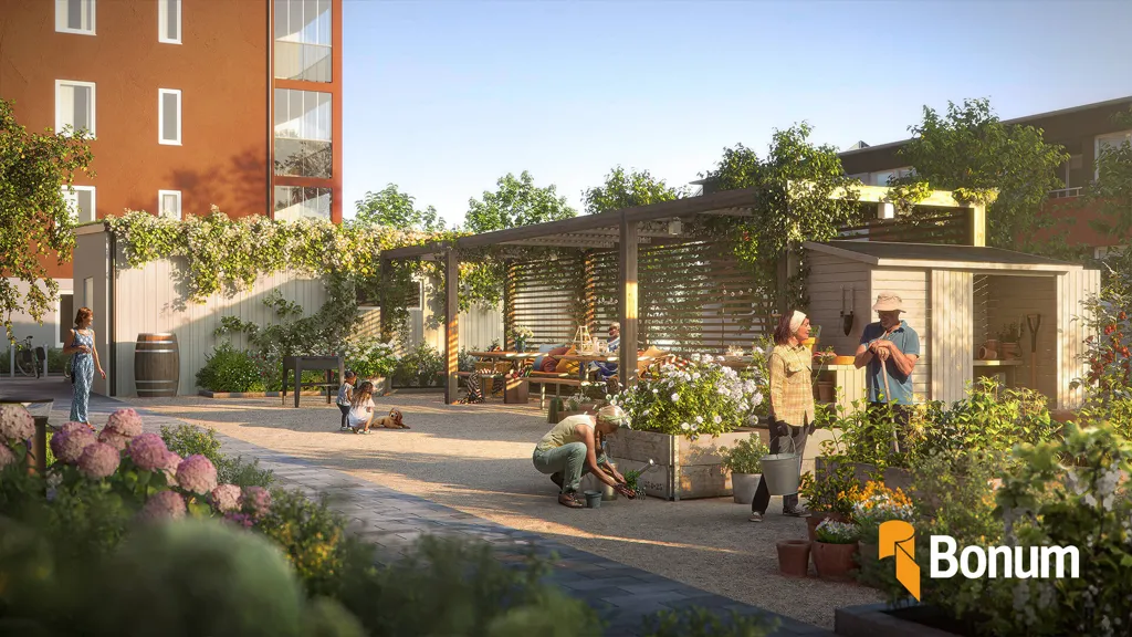 Jardin - Apartment with 17 m² Balcony in Linköping