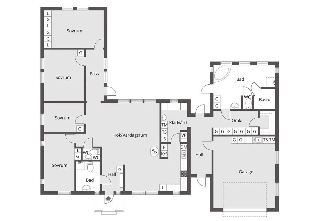 Floor Plan - 1-Storey Villa with Pool in Southern Location
