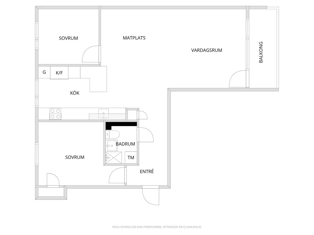 Plan - Modern Apartment with Balcony in Näsby Park