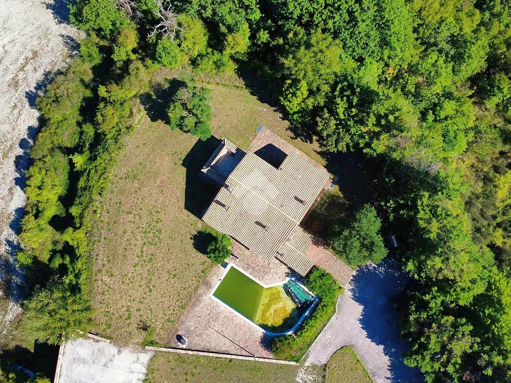 Vue aérienne - Renovated Villa with Pool in Fabriano