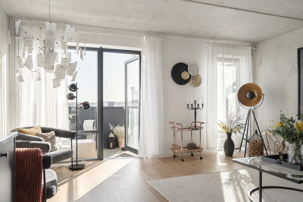 Séjour - Modern Flat with Balcony in Norra Sorgenfri