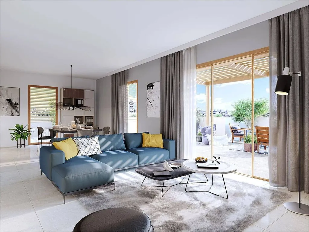 Séjour - Appartement Luxe avec Terrasse à Joinville-le-Pont