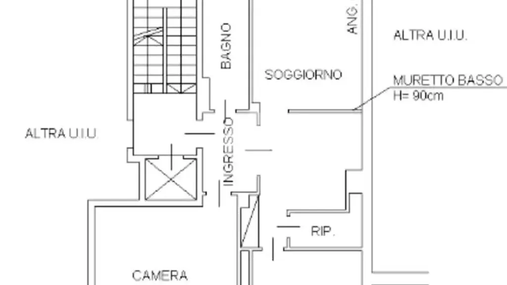 Plan - Restored 3-Bedroom Flat with Balcony in Rivoli