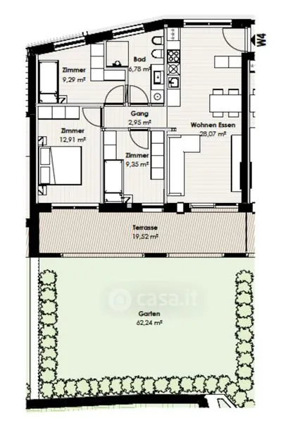 Planimetria - Modern Apartment with Garden in Renon