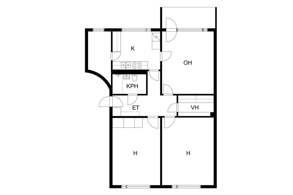 Plan - Spacious Apartment with District Heating in Raahe Centre