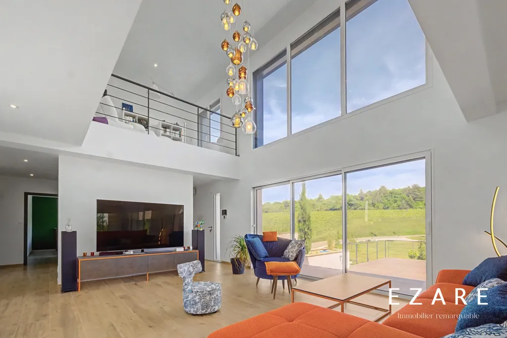 Séjour - Maison design avec piscine à la Côte de Beaune