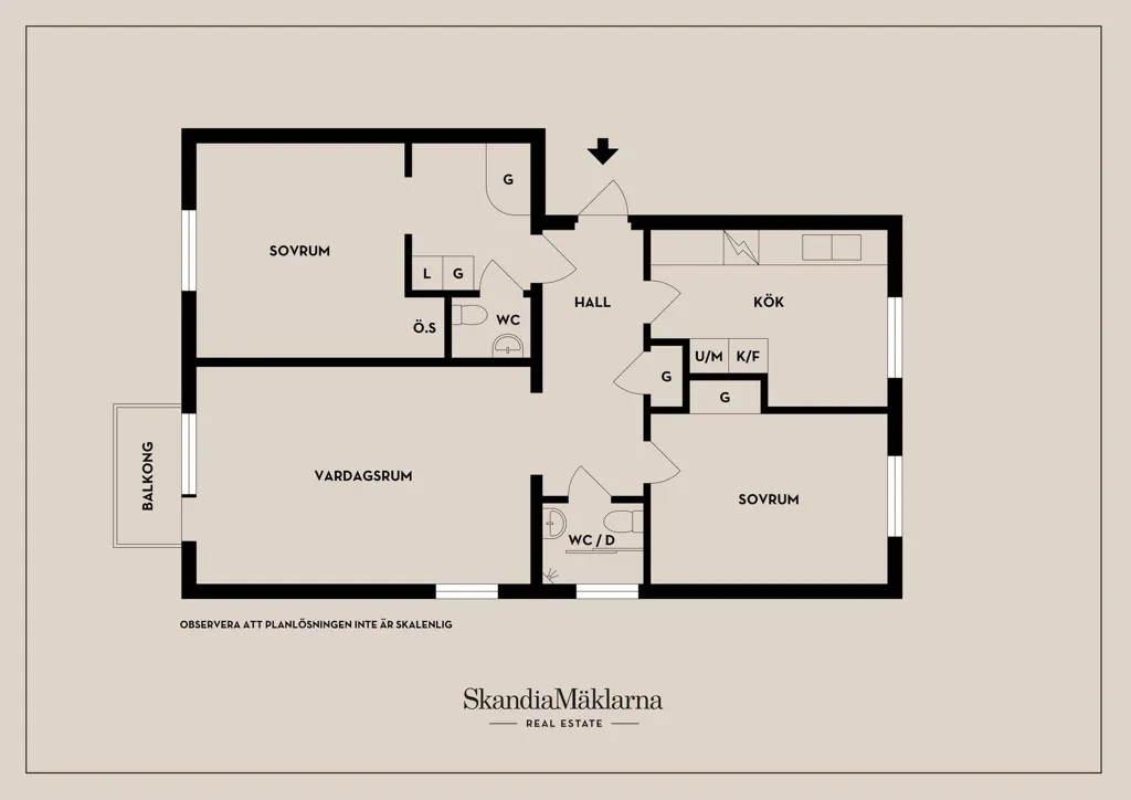Plaan - Converted Flat with Balcony in Nyköping