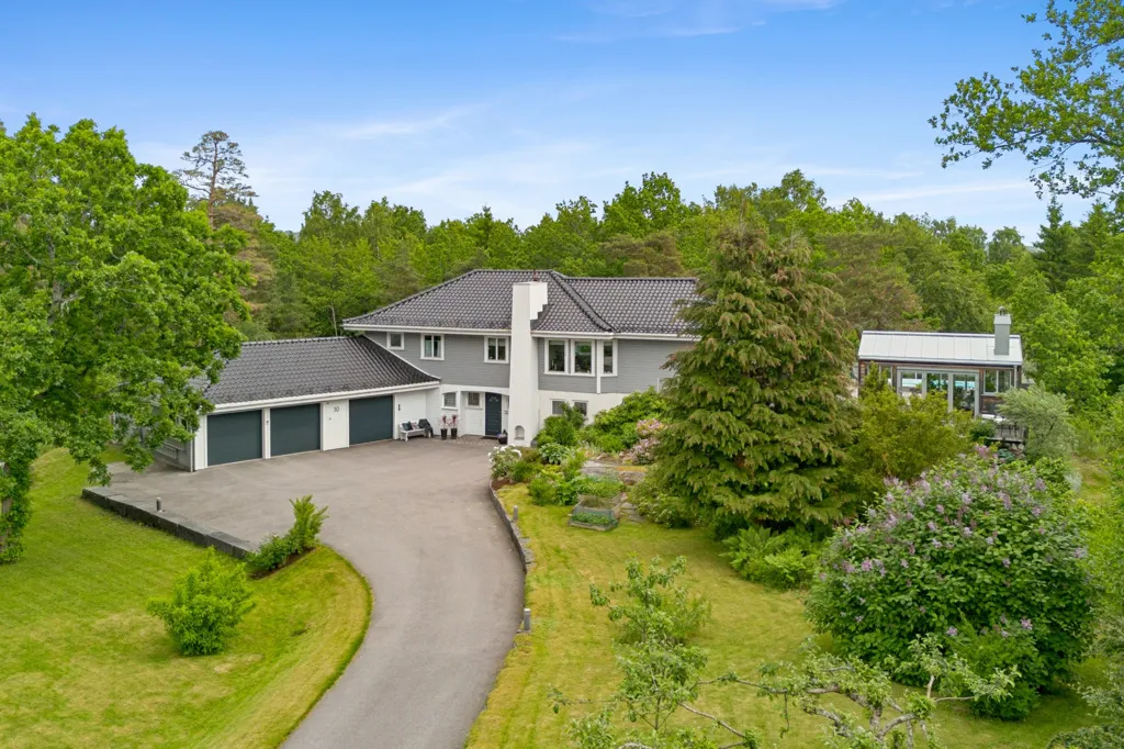 Vue aérienne - Architect-Designed House with Sea View in Larvik