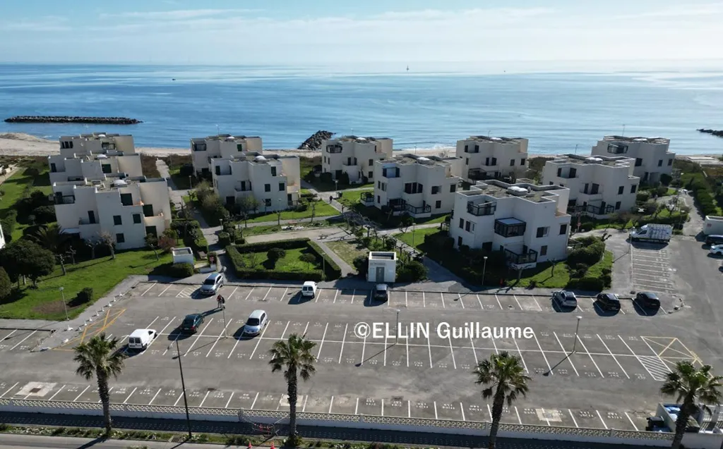 Vue aérienne - Studio Bord de Mer avec Terrasse au Barcarès