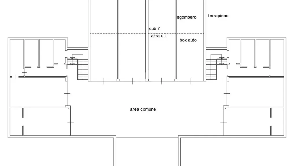 Plan - Rear-Facing Apartment with Terrace in Castagneto Po