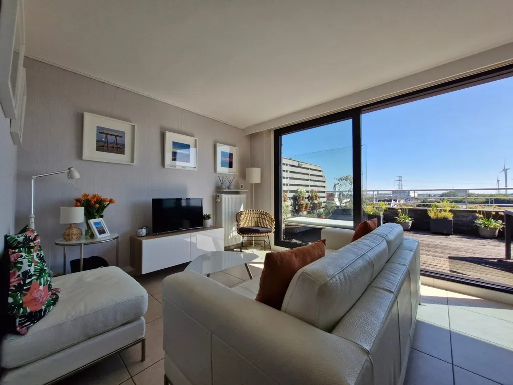Séjour - Penthouse avec Grande Terrasse ensoleillée à Zeebrugge
