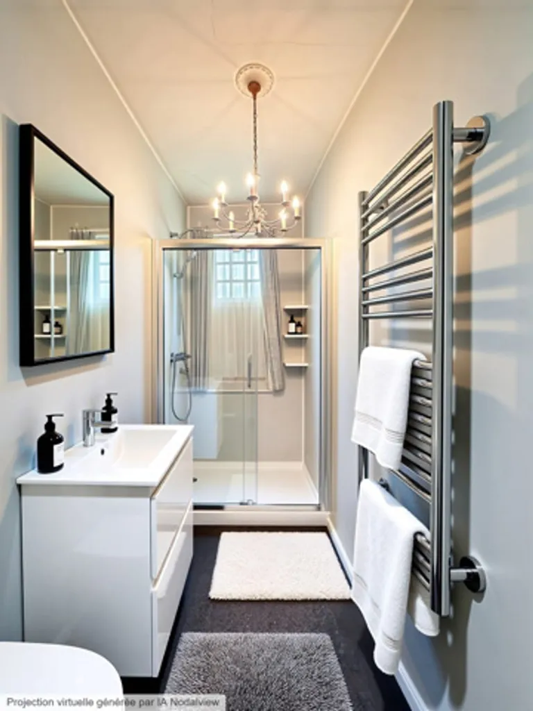 Salles de bain - Appartement Art-déco avec Deux Terrasses à Koekelberg