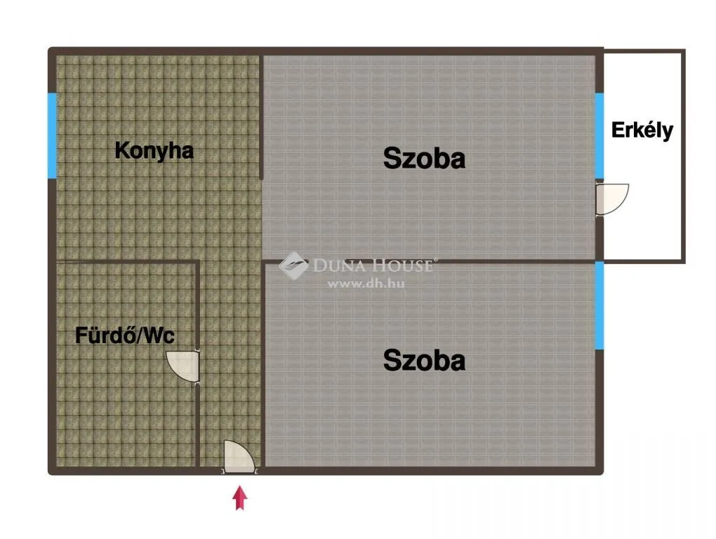 Plaan - Renovated Apartment with Balcony in Kecskemét