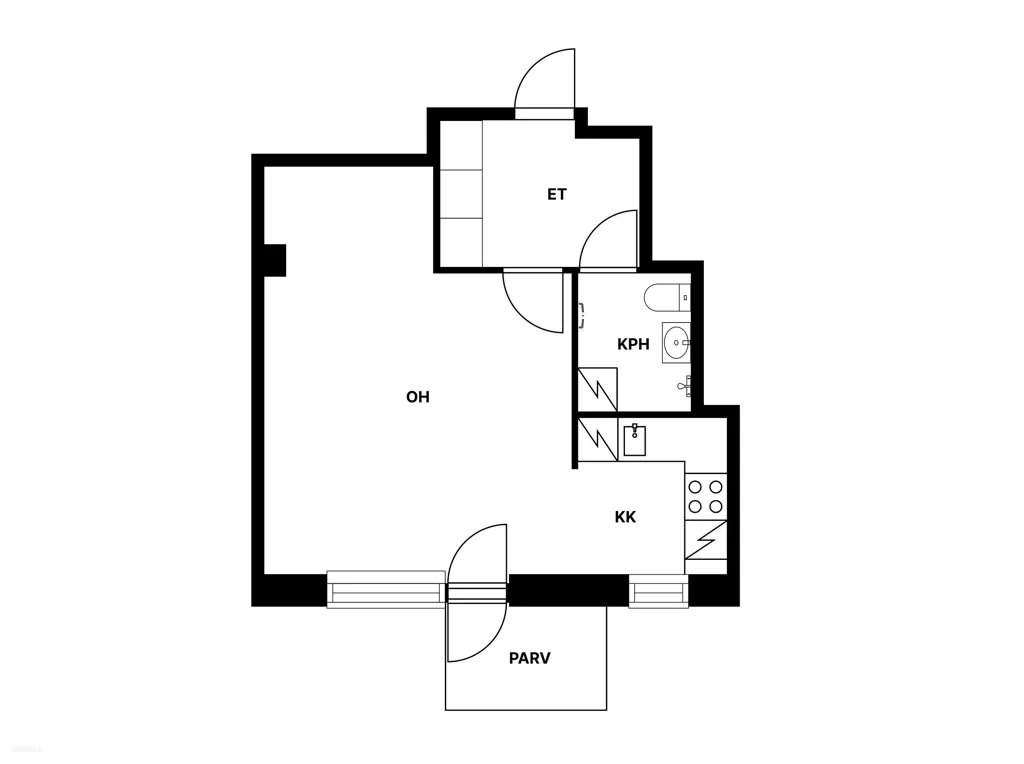 Plaan - Modern Studio Flat with Balcony in Lauttasaari