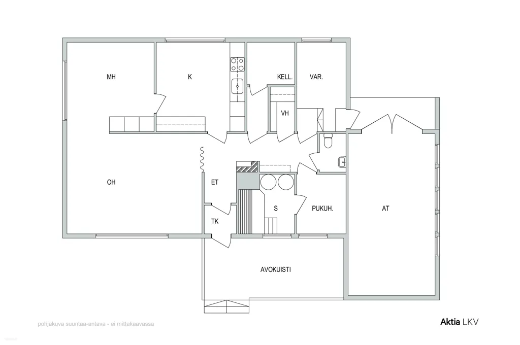 Plan - Single-Storey House with Sauna in Quiet Setting