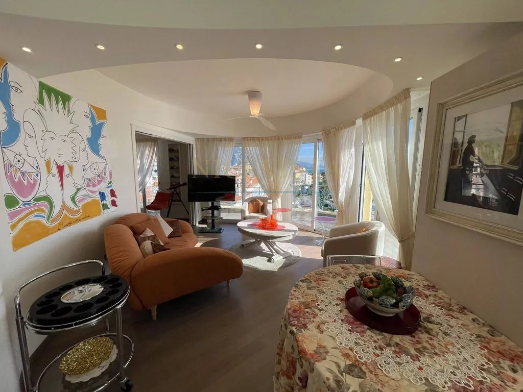 Séjour - Appartement de Luxe avec Terrasse Panoramique à Menton