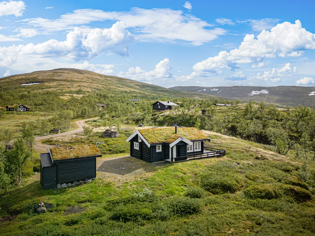 Vue aérienne - Traditional Timber Cabin with Mountain Views in Ålen