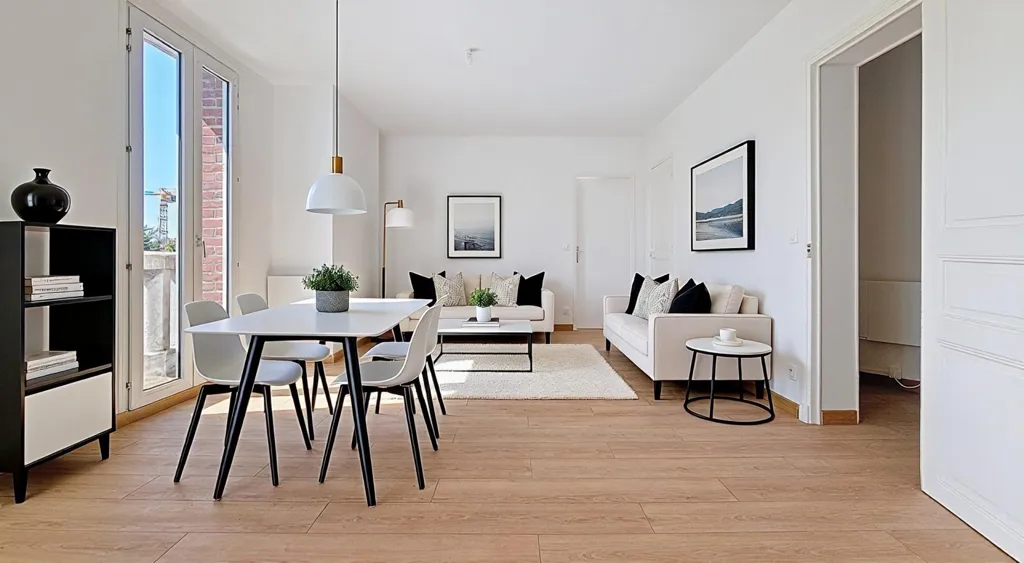 Séjour - Appartement Rénové au Dernier Étage à Les Lilas