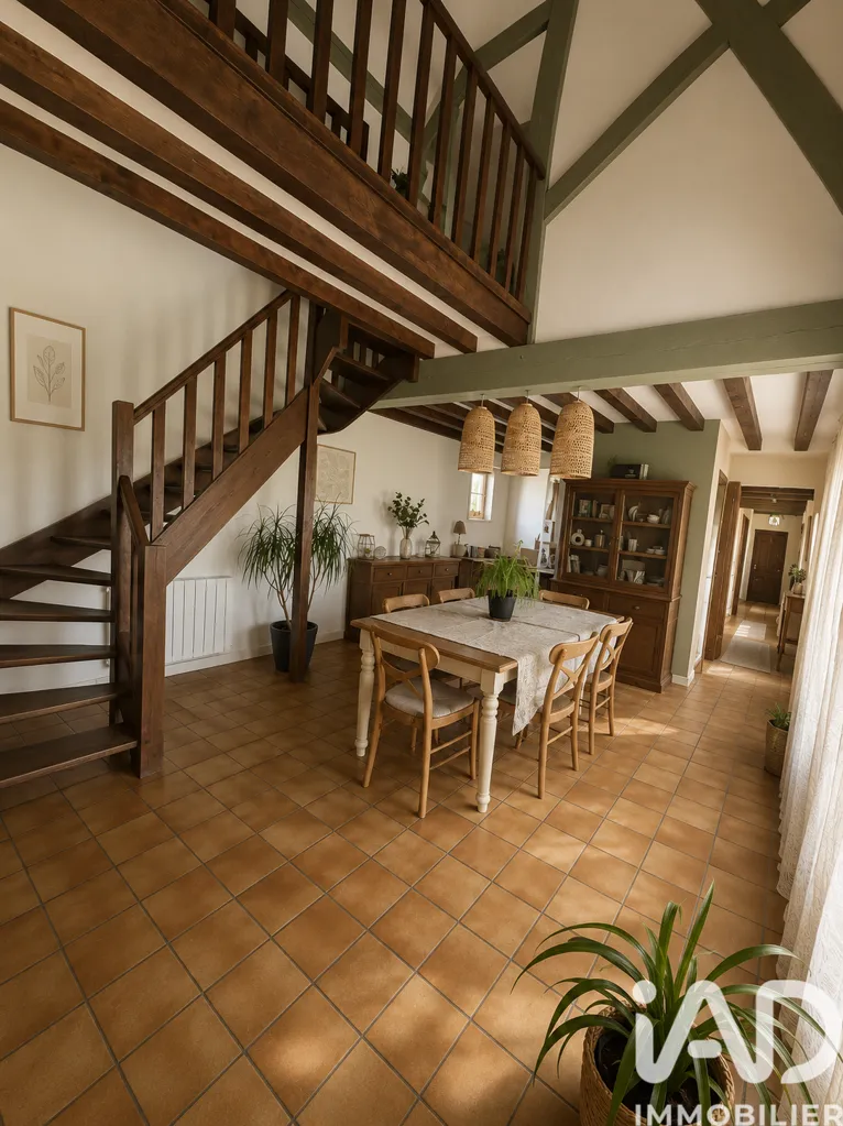 Salle à manger - Longère Charmante avec Jardin à Bosc-Édeline
