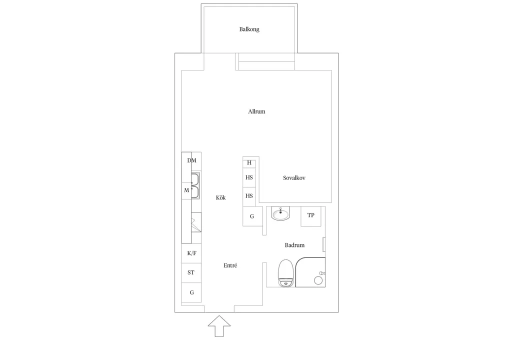 Floor Plan - Modern Flat with West-Facing Balcony in Göteborg