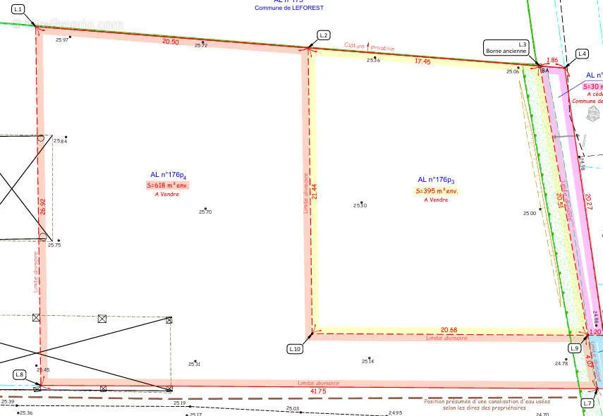 Planimetria - Non-Viabilised Land with 618 m² in Leforest