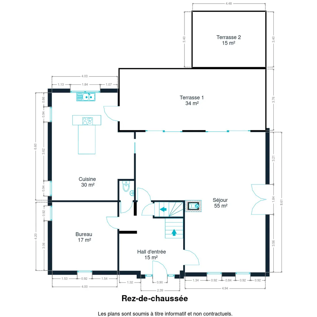 Floor Plan - House with Photovoltaic Panels in Courcelles