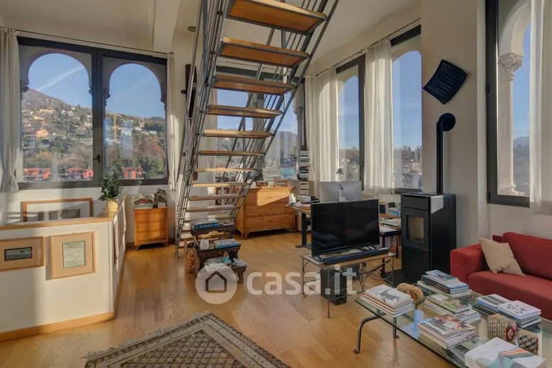 Living Room - Rear-Converted Attico with Balcony in Verbania