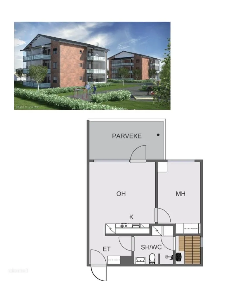 Floor Plan - Bright Apartment with Balcony in Nummela