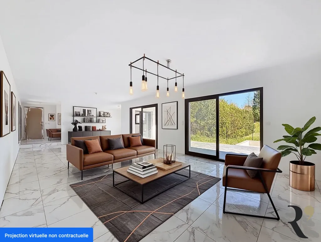 Séjour - Maison Contemporaine avec Piscine à Verfeil