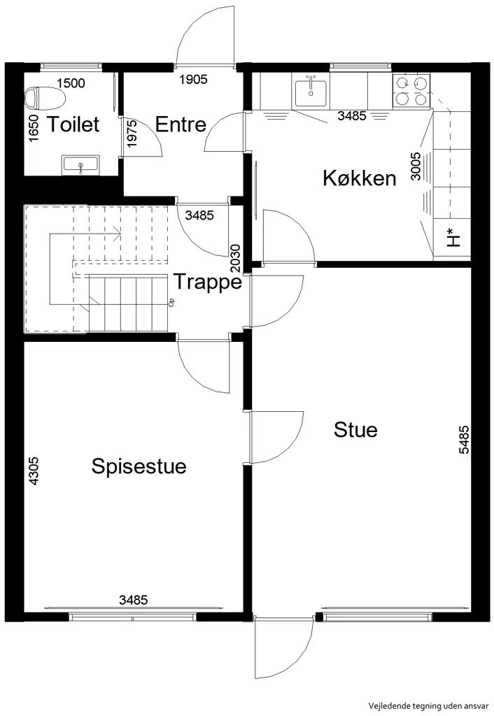 Plan - Five-bedroom Terraced House in Aabenraa