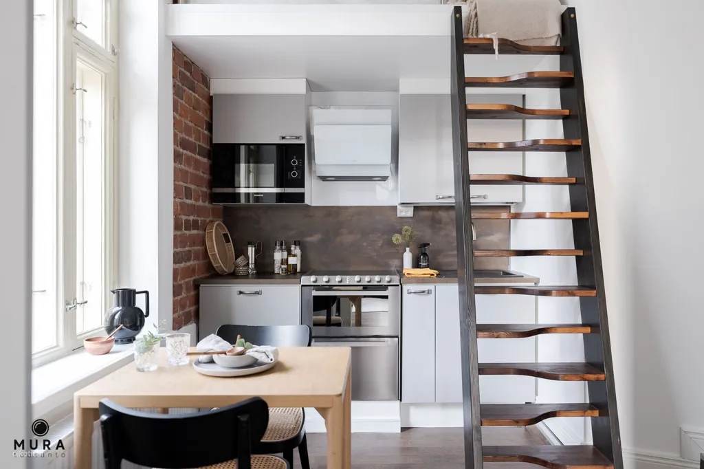 Cuisine - Loft-Style Apartment with Balcony in Tampere Centre