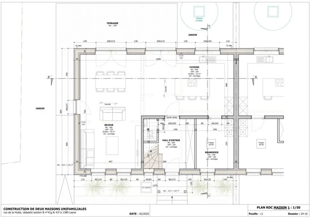 Floor Plan - New Low-Energy Villa with Terrace in Lasne