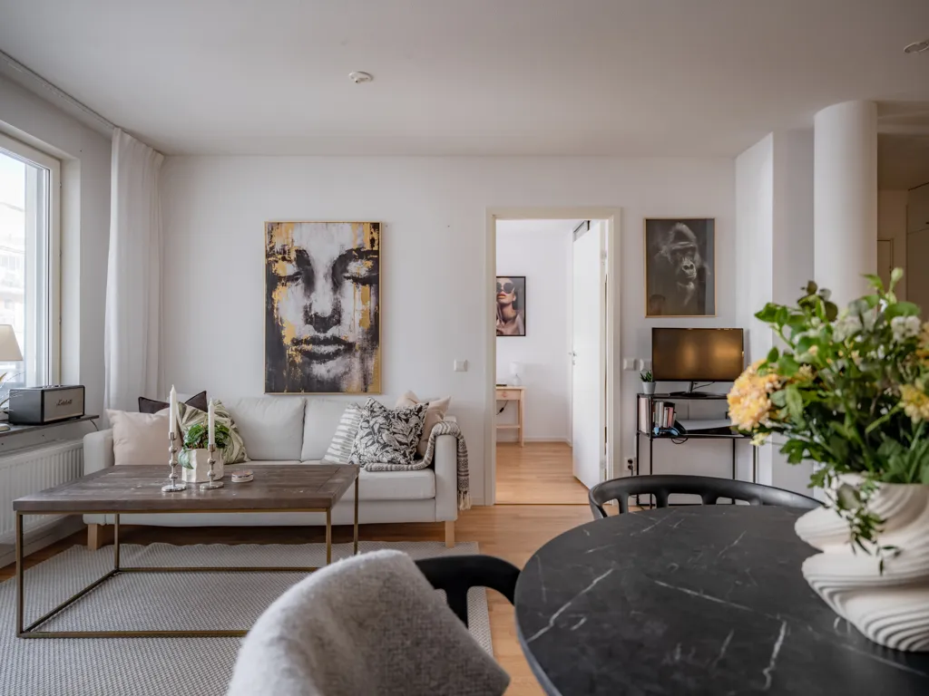 Séjour - Apartment with Large Balcony in Täby