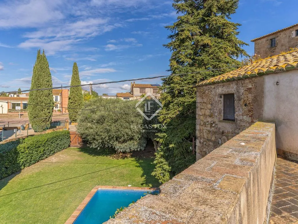 Aerial - Traditional Stone Cottage with Pool in Bàscara