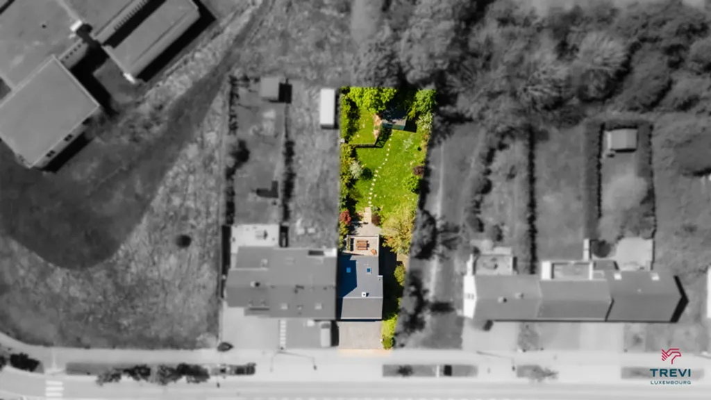 Vue aérienne - Maison avec Bureau et Jardin à Luxembourg