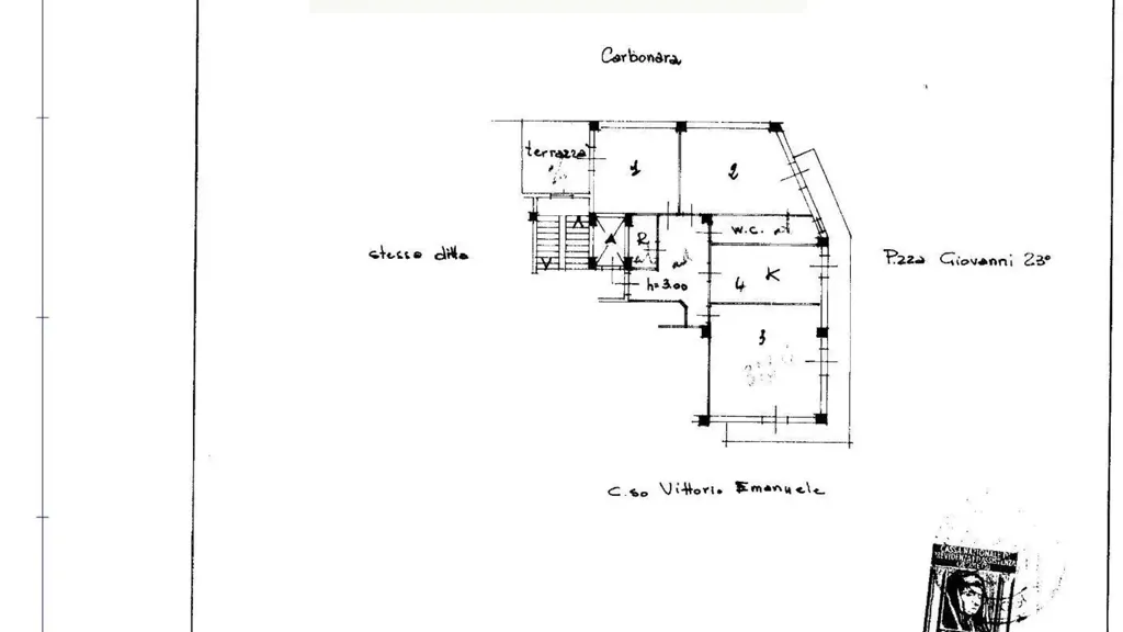 Plan - Quadrilocale with Balcony in Triggiano