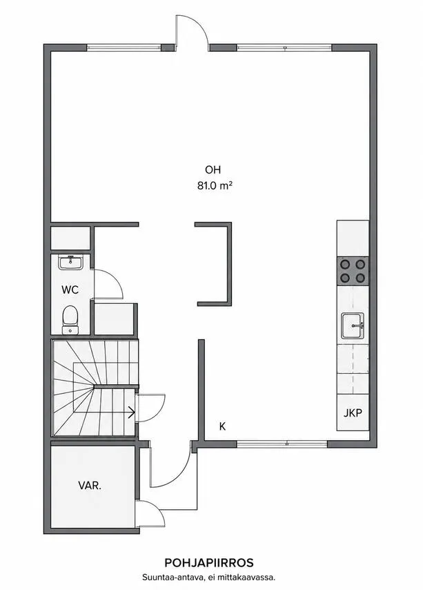 Planimetria - Terrace Flat with Garden in Siltamäki