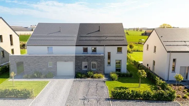 Õhuvaade - New 3-Fronted House with Terrace in Thibessart