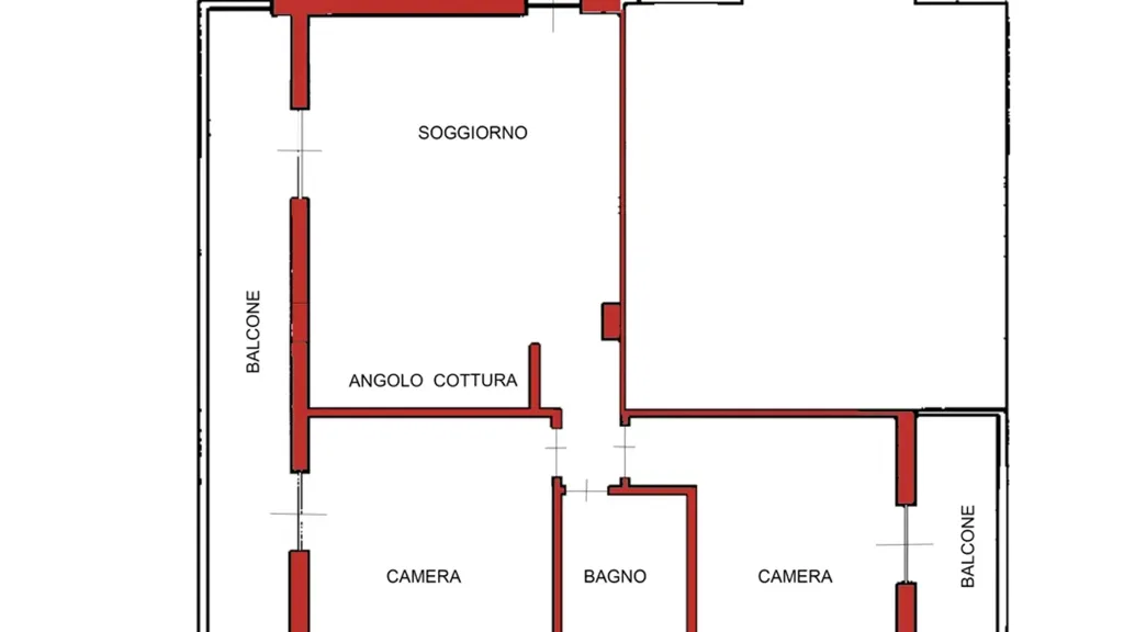 Planimetria - Three-Bedroom Flat with Balconies in Siderno