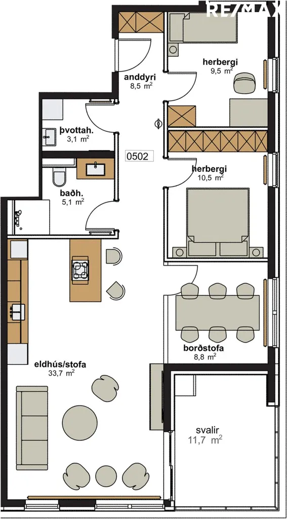 Appartement 3 pièces à Hafnarfjörður