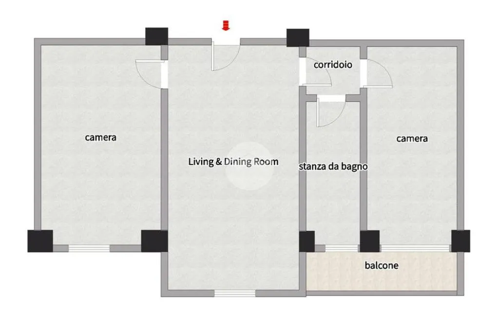 Plaan - Rearranged Triplex with Balcony in Milan