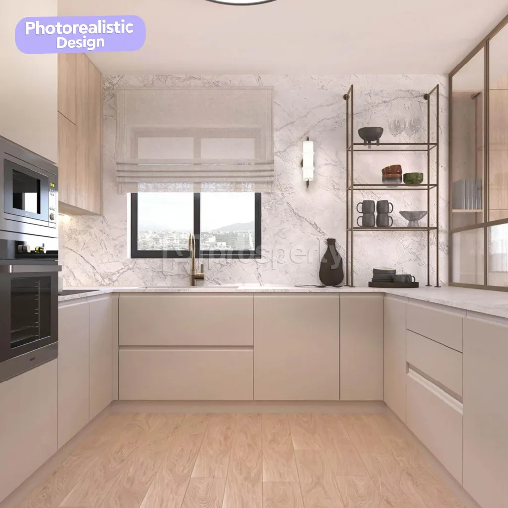 Kitchen - Maisonette with Solar Panels in Glyfada