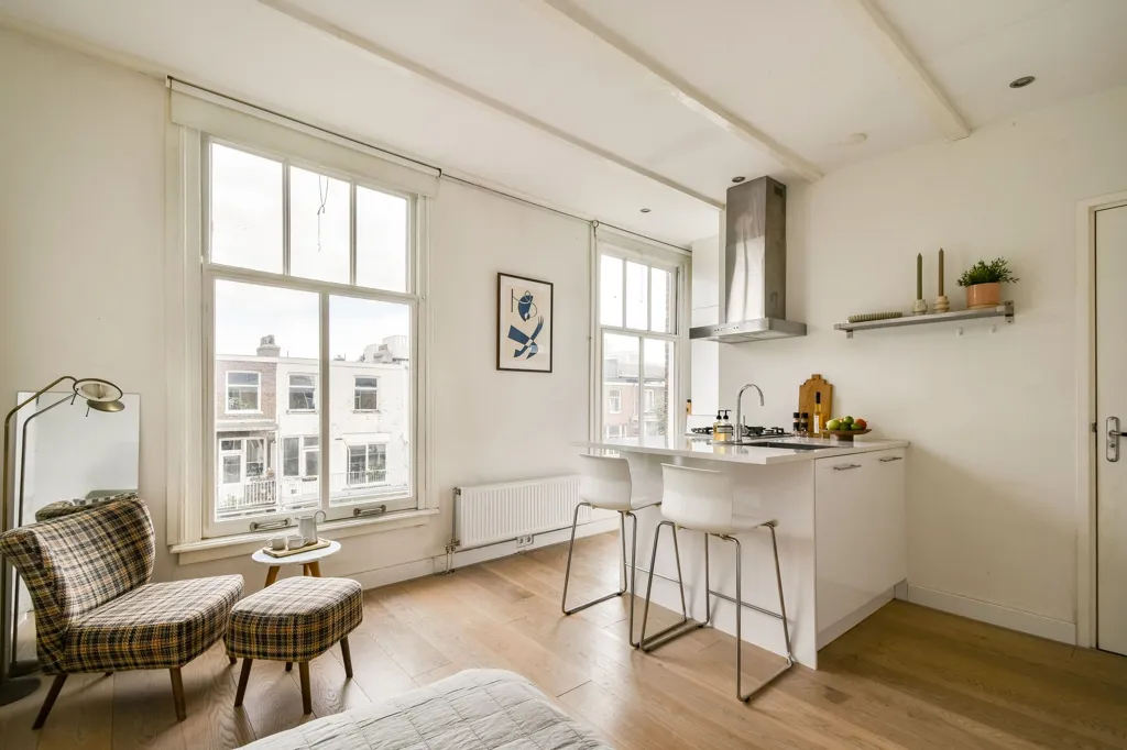 Kitchen - Studio Apartment with Garden View in Oud-West