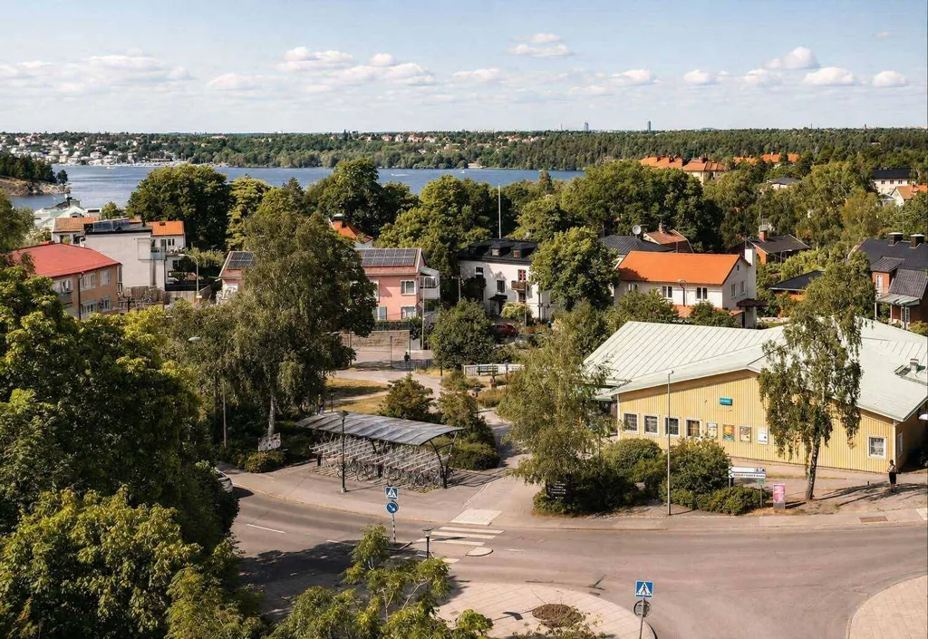 Vue aérienne - Townhouse with Garden in Mälarhöjden