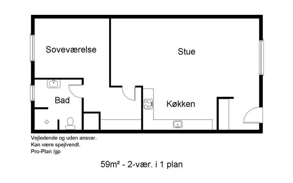 Planimetria - Apartment with Balcony in Aarhus