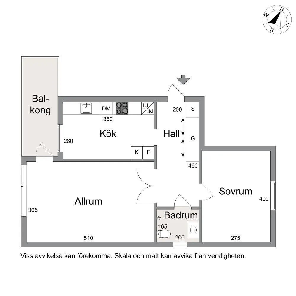 Plan - Apartment with Balcony on Slotteberget