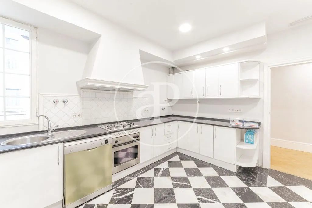 Kitchen - Luxury Apartment with Classic Façade in Madrid